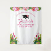 アロハ卒業ルアウ(ハワイ式宴会)クラス2024背景 タペストリー (正面)