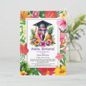アロハ卒業証書！トロピカルな卒業パーティープールパーティー 招待状 (スタンド正面)
