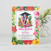 アロハ卒業証書！トロピカルな卒業パーティープールパーティー 招待状 (スタンド正面)