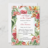 アロハ卒業証書！熱帯性卒業プールパーティー 招待状 (正面)