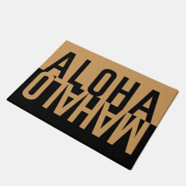 アロハ及びMahalo (黒) ドアマット