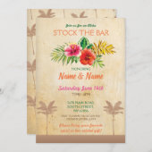 アロハ在庫バーのルアウ（ハワイ式宴会）のヴィンテージのヤシの木の招待 招待状 (正面/裏面)