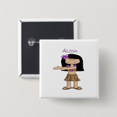 アロハ女の子 缶バッジ (正面&裏面)