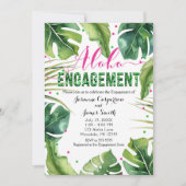 アロハ婚約トロピッ離れクピンク&グリーン 招待状 (正面)