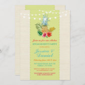 アロハ婚約ルアウ(ハワイ式宴会)トロピカルライム招待状 招待状 (正面/裏面)