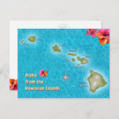 アロハ島からハワイアン諸島 ポストカード (正面/裏面)