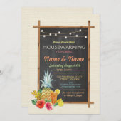 アロハ引っ越し祝いパーティールアウ（ハワイ式宴会）ティキニューホーム招待状 招待状 (正面/裏面)