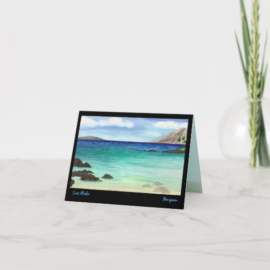 アロハ挨拶状、南マウイの絵画は住んでいます カード (正面)