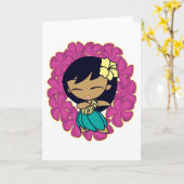 "アロハ明るい赤紫色の蜂蜜"の挨拶状 カード (黄色い花)