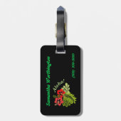 アロハ暗いパーソナライズの熱帯ハイビスカス ラゲッジタグ (裏面縦)