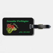アロハ暗いパーソナライズの熱帯ハイビスカス ラゲッジタグ (裏面横)