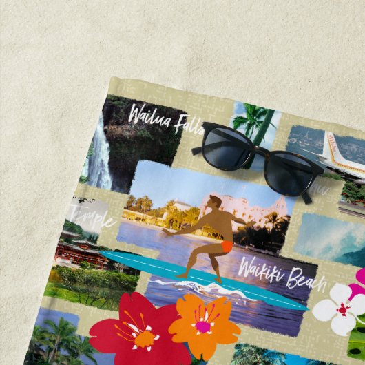 アロハ楽園のハワイのヴィンテージの郵便はがき ビーチタオル