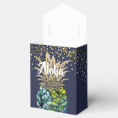 アロハ水彩熱帯パイナップルネイビーブルー フェイバーボックス (オープン)