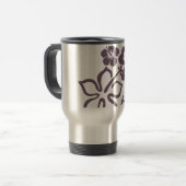 アロハ灰色のハイビスカス トラベルマグ (正面左)