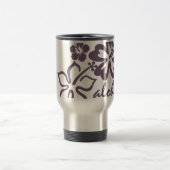 アロハ灰色のハイビスカス トラベルマグ (中央)