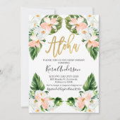 アロハ熱帯のベビーシャワーの招待 招待状 (正面)