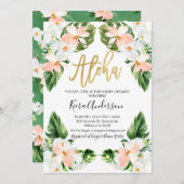 アロハ熱帯のベビーシャワーの招待 招待状 (正面/裏面)