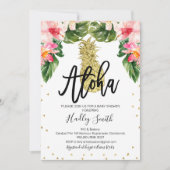 アロハ熱帯パイナップルベビーシャワーの招待 招待状 (正面)