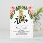 アロハ熱帯パイナップルベビーシャワーの招待 招待状 (スタンド正面)