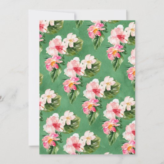 アロハ熱帯パイナップルベビーシャワーの招待 招待状 (裏面)