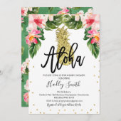 アロハ熱帯パイナップルベビーシャワーの招待 招待状 (正面/裏面)