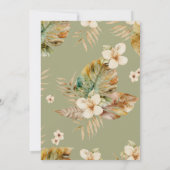 アロハ熱帯フローラの赤ちゃんシャワー 招待状 (裏面)