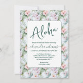 アロハ熱帯フローラの赤ちゃんシャワー 招待状 (正面)