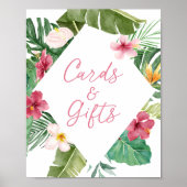 アロハ熱帯フローラ誕生日カードとギフト ポスター (正面)