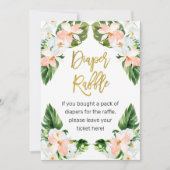 アロハ熱帯ベビーシャワーおむつラッフルの看板 招待状 (正面)