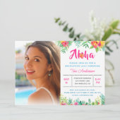 アロハ熱帯ルアウ(ハワイ式宴会)卒業パーティー写真 招待状 (スタンド正面)