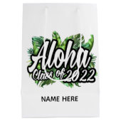 アロハ熱帯ルアウ（ハワイ式宴会）2022年卒業パーティーのクラス ミディアムペーパーバッグ (裏面)