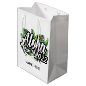 アロハ熱帯ルアウ（ハワイ式宴会）2022年卒業パーティーのクラス ミディアムペーパーバッグ (裏面アングル)