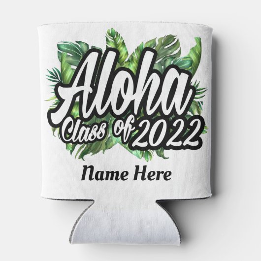 アロハ熱帯ルアウ（ハワイ式宴会）2022年卒業パーティーのクラス 缶クーラー (裏面)