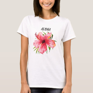 アロハ熱帯島の楽園のやしおよび花 Tシャツ
