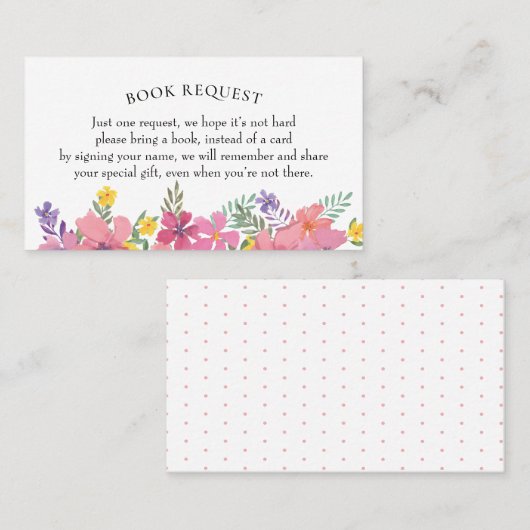 アロハ熱帯花の赤ちゃんシャワーブックリクエスト 名刺 (正面/裏面)