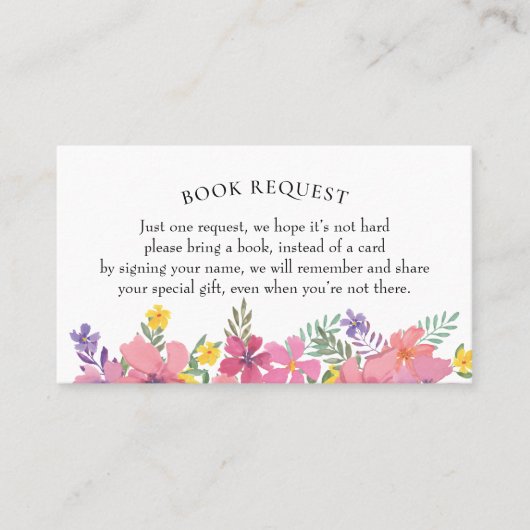 アロハ熱帯花の赤ちゃんシャワーブックリクエスト 名刺 (正面)