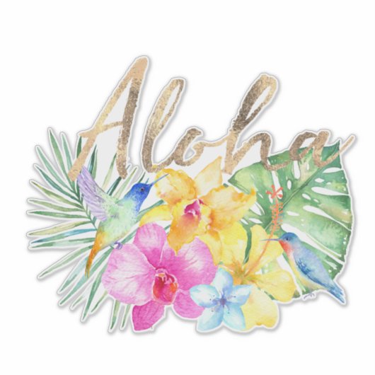 アロハ熱帯葉花 シール (正面)