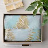 アロハ熱帯金ゴールドの金属ホイルの水のシュロの葉 薄葉紙 (ギフト)