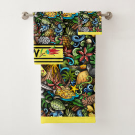 アロハ熱帯風呂タオルセット バスタオルセット