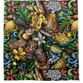 アロハ熱帯 シャワーカーテン