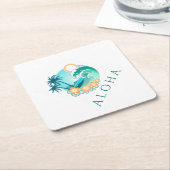 アロハ熱帯 スクエアペーパーコースター (アングル)