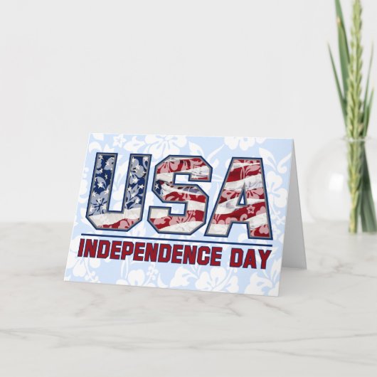 アロハ米国のハワイの花の挨拶状 カード (正面)