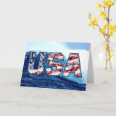 アロハ米国の波の挨拶状 カード (黄色い花)