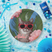 アロハ紙皿9つ ペーパープレート (パーティー)