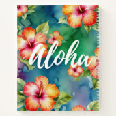 アロハ美しいハイビスカスフラワーパターンハワイ ノートブック (裏面)