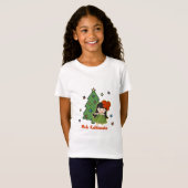 アロハ蜂蜜のクリスマスのハワイのフラ女の子 Tシャツ (正面フル)