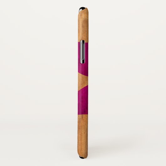 アロハ蜂蜜のハワイのフラ女の子のフェイクな木製バイオレット Case-Mate iPhoneケース (裏面/右)