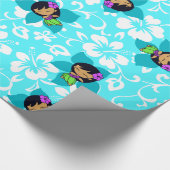 アロハ蜂蜜のハワイのフラ女の子の包装紙 ラッピングペーパー (角)