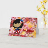 アロハ蜂蜜のハワイのプルメリアの愛国心が強いカード カード (黄色い花)