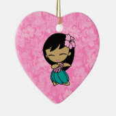 アロハ蜂蜜のフラ女の子のハイビスカスのオーナメント セラミックオーナメント (右)